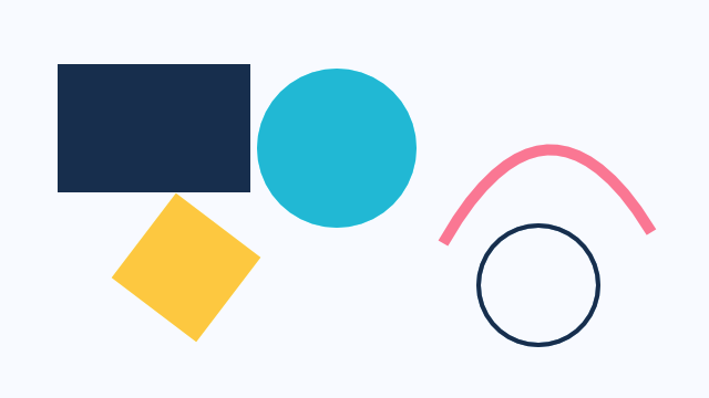 Canvas drawing with rectangles circles curves and text